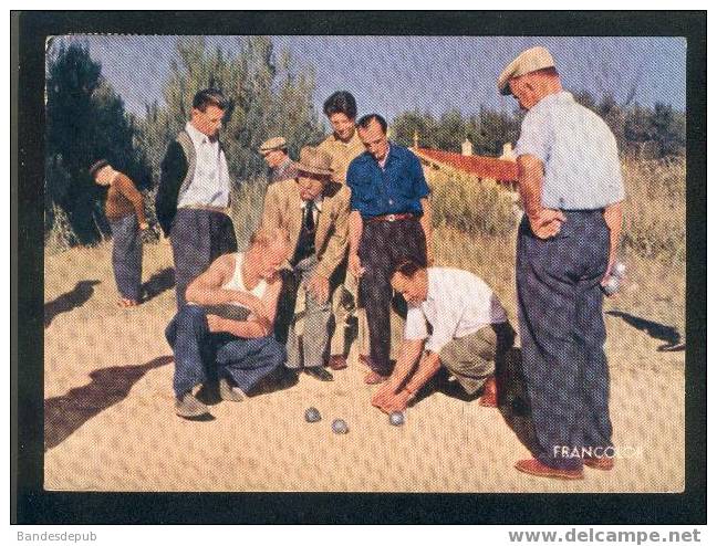 CPSM - Côte D' Azur - La Partie De Pétanque (beau Plan Animé Jeu De Boules  Francecolor - Juan Les Pins) - Autres & Non Classés