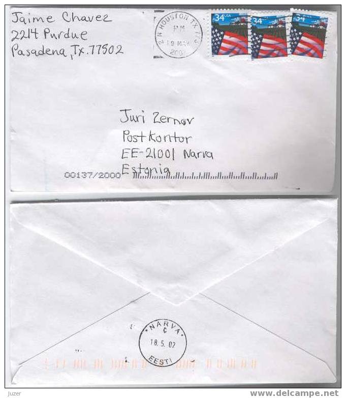 Cover From USA To Estonia (3) - Cartas & Documentos