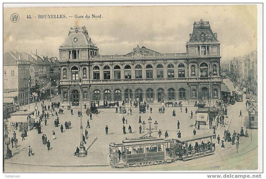 Brussel Gare Du Nord Animé + Tram (d795) - Spoorwegen, Stations