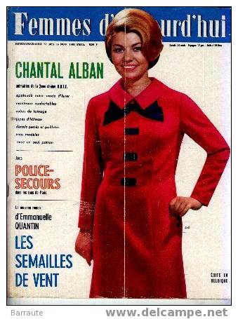 Femmes D´aujourd´hui N° 1021 Du 26/11/1964 Couverture Avec Chantal ALBAN - Mode