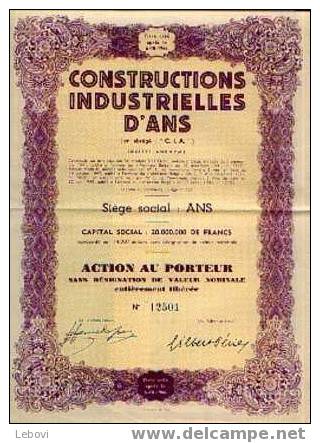 ANS "Constructions Industrielles D´Ans SA" - Industry