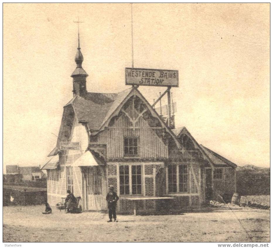 TOPKAART WESTENDE  STATION  STOOMTRAMLIJN   ORIGINELE KAART    STOOMTRAMLIJN  AAN DE KUST  ZEER ZELDZAAM1900 - Westende