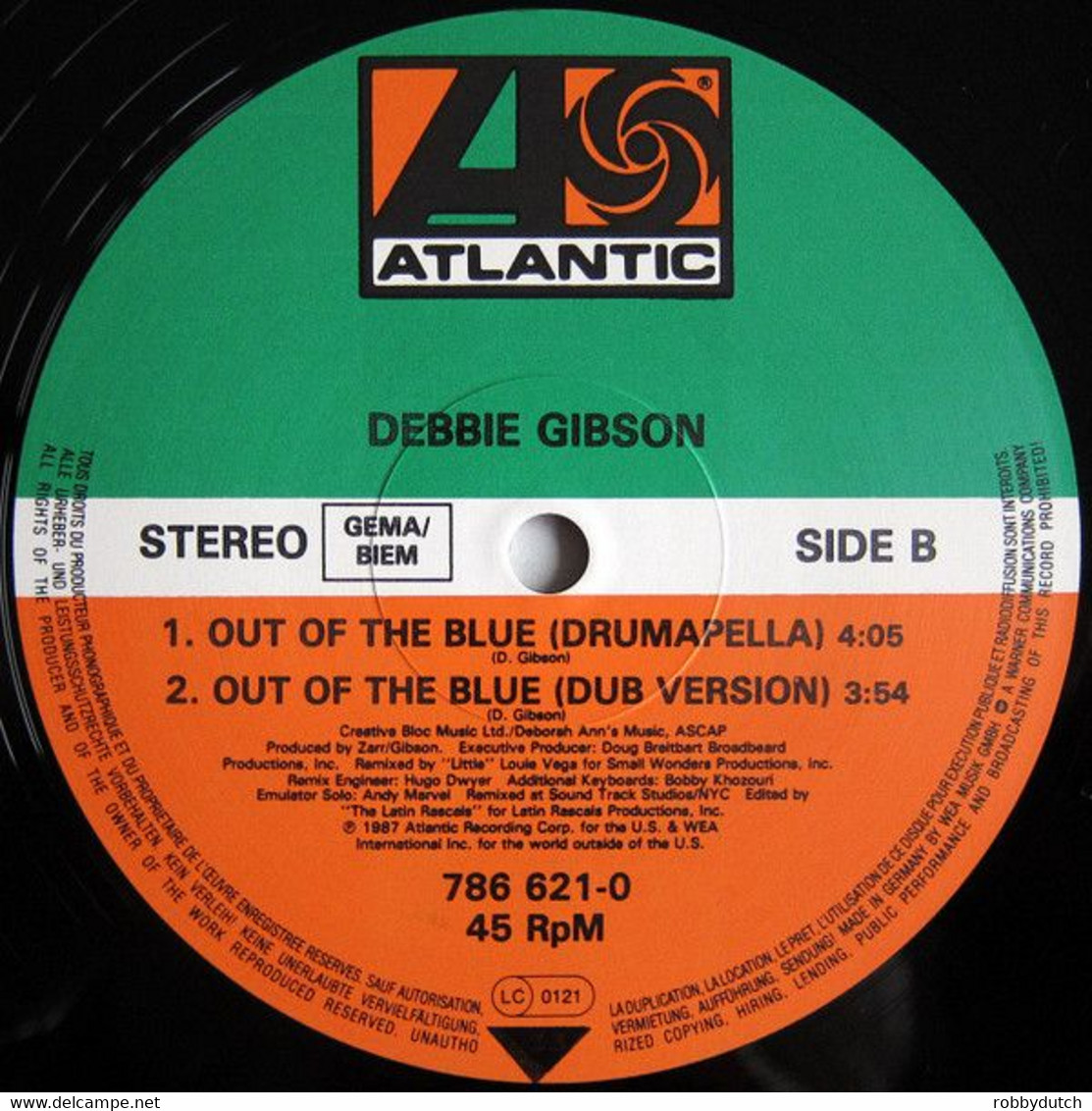 * 12" * DEBBIE GIBSON - OUT OF THE BLUE (1987) - 45 G - Maxi-Single