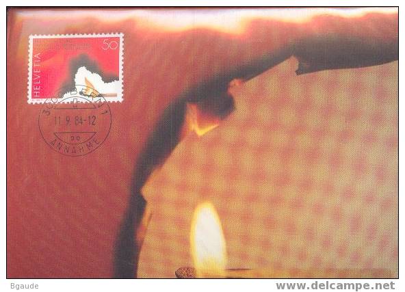 SUISSE CARTE MAXIMUM NUM.YVERT 1212 Prevention Des Incendies - Maximum Cards