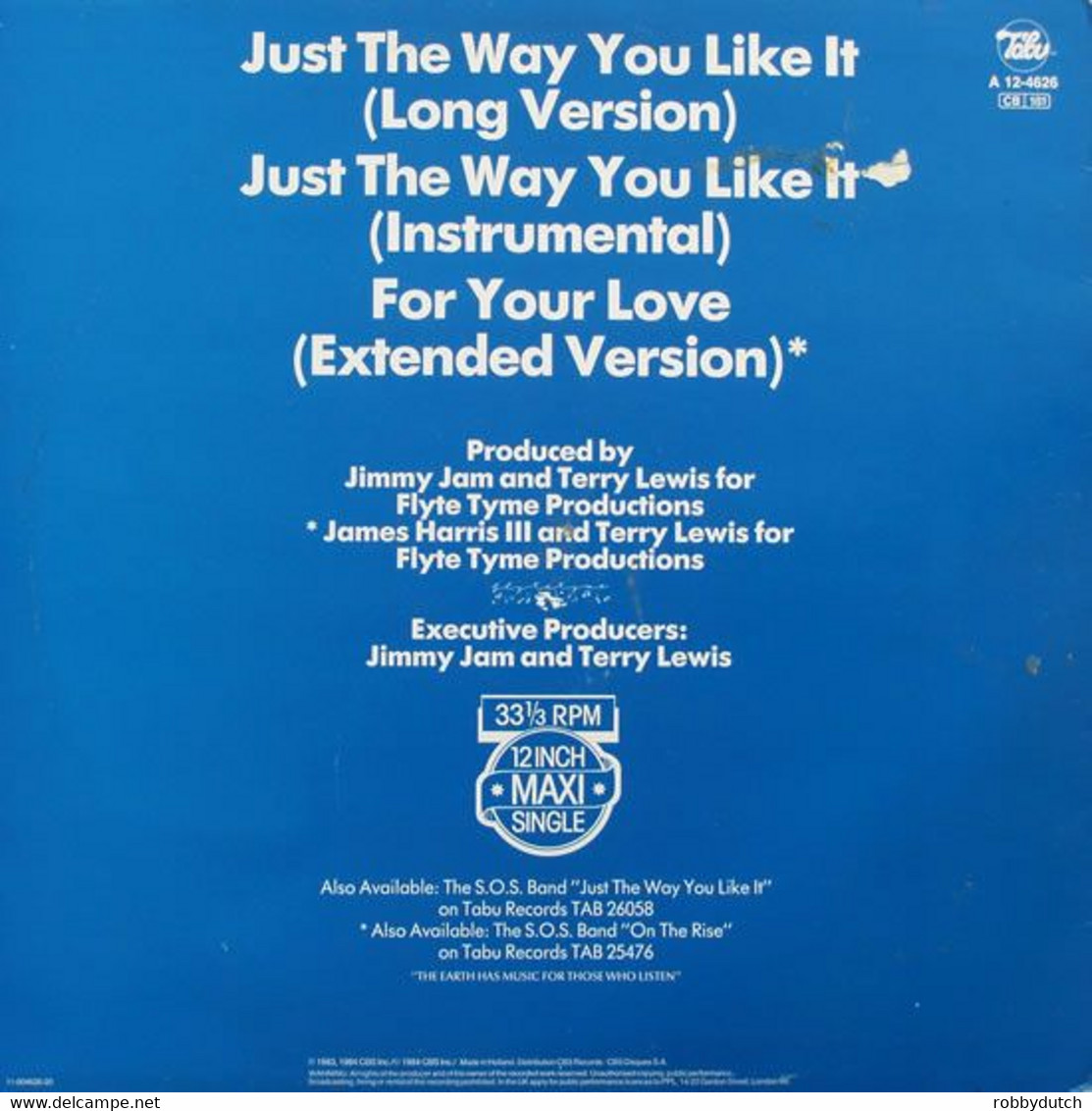 * 12" * S.O.S. BAND - JUST THE WAY YOU LIKE IT (long Version) 1983 - 45 G - Maxi-Single