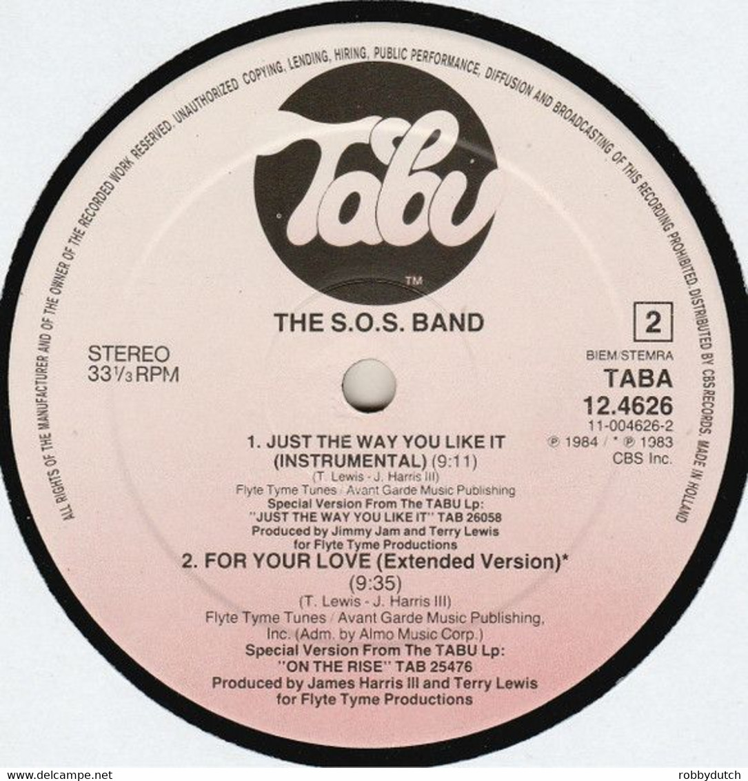 * 12" * S.O.S. BAND - JUST THE WAY YOU LIKE IT (long Version) 1983 - 45 G - Maxi-Single