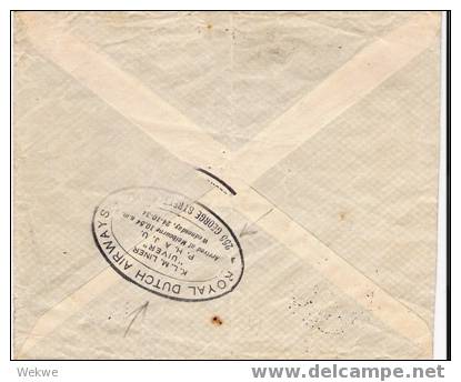 Au073 / K.L.M. Erstflug – 24. 10.  1934 –  MIT NOTLANDUNG  In Albury – Offiz. Umschlag - Briefe U. Dokumente