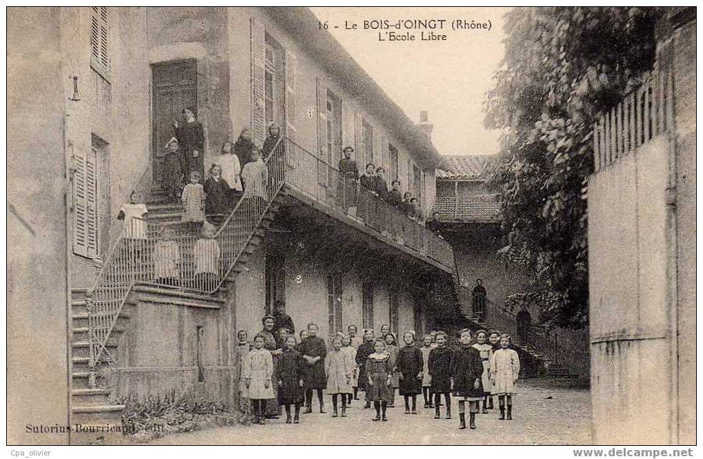 69 LE BOIS OINGT Ecole Libre, Cour Animée, Ed Bourricand 16, 191? - Le Bois D'Oingt