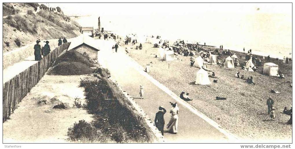 FOLKESTONE  ON THE NEW PROMENADE  IN 1908 POSTCARD WENT TO BELGIUM - Folkestone