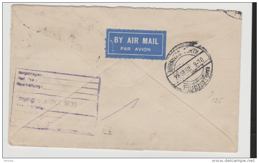 Au102/ - AUSTRALIEN  Flugbrief Nach Deutschland 1930 – Via Nürnberg  Ex Sydney– Schöne Frankatur - Storia Postale