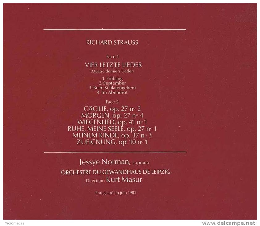 Richard Strauss : Vier Letzte Lieder, Norman - Classical