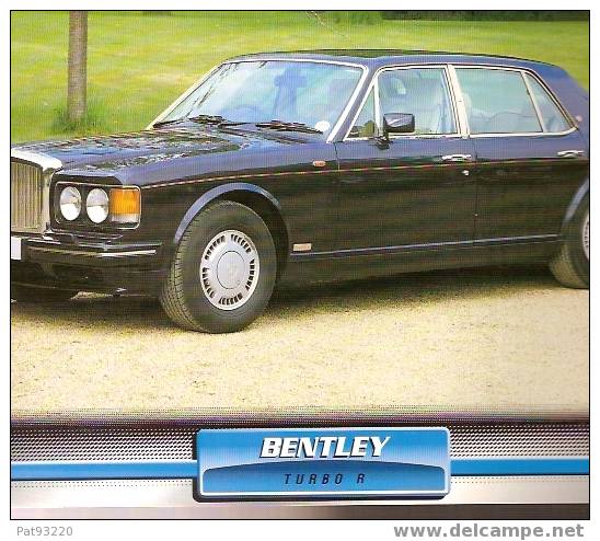 BENTLEY Turbo R (GB 1985) Berlines /FICHE "Atlas" Cf Description/ - Autres & Non Classés