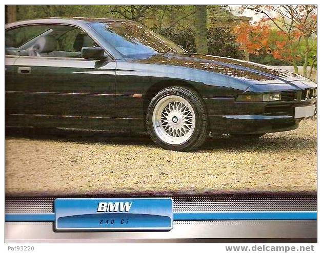 B.M.W. 840 CI  (ALL. 1994) / COUPES  / FICHE "Atlas" Voir Description / - Autres & Non Classés