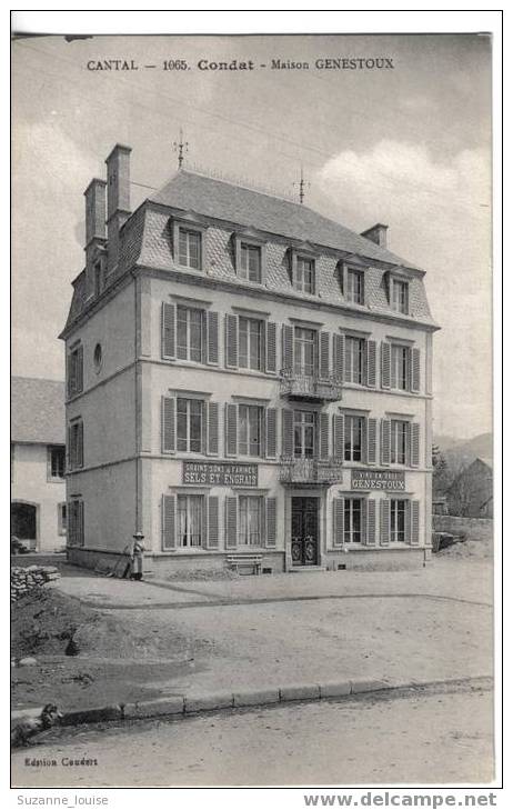 CPA - Condat (Cantal)  - Maison Genestoux. Commerce  Vins En Gros - Condat