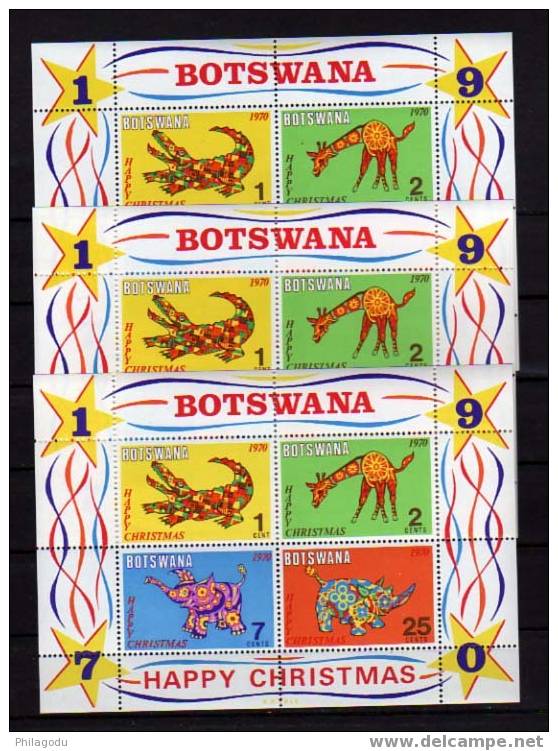 Botswana 1970, Noël  XtMas      Animaux En Peluche,  3 X  BF 4 Neuf **    Cote 9E - Poupées