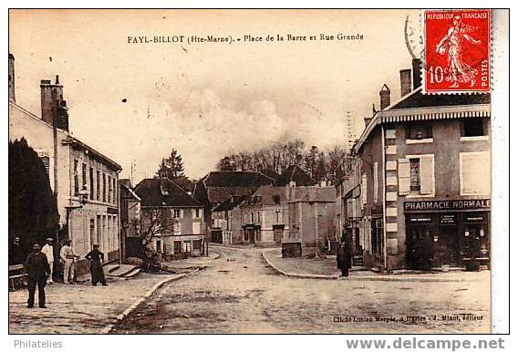 FAYL  BILLOT  PLACE DE LA BARRE ET RUE GRANDE 1919 - Fayl-Billot