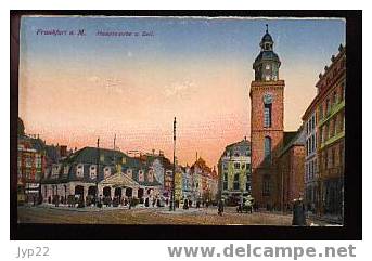 Jolie CP Ancienne Allemagne Frankfurt Hauptwache U. Zeil - Place Animée église - écrite - Frankfurt A. D. Oder