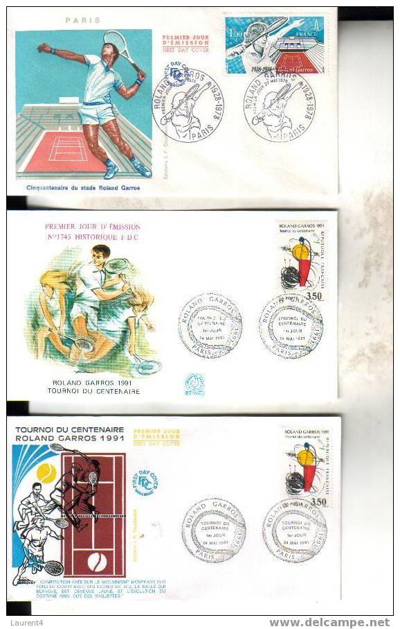 3 FDC On Tennis - 3 FDC Sur Le Tennis - Tennis