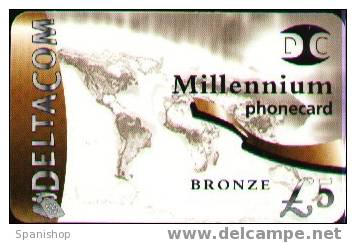 Prepaid Earth Continents Millennium Bronze Used - Espace