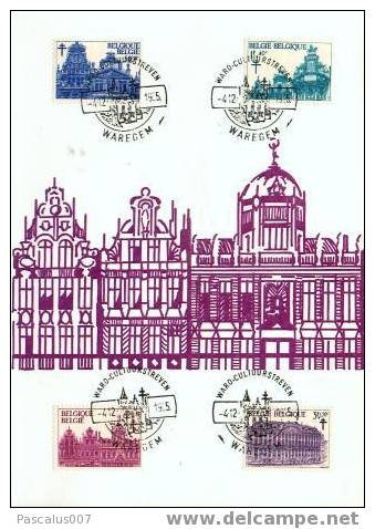 10001 -1- Carte Souvenir - Cob 1354-55-56-57-58 - Antituberculeux - 04-12-1965 - Waregem - Herdenkingsdocumenten