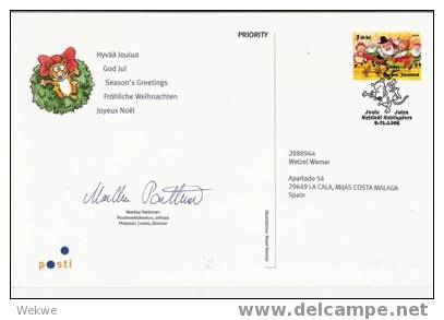 Mot089/ FINNLAND -  Weihnachten 2005 – Postkarte  Offiziell Von Der Finnischen Post Versandt - Covers & Documents