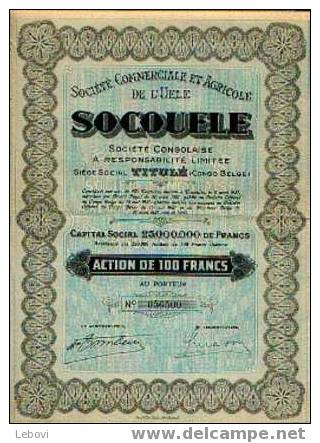 TITULE "Soc. Commerciale & Agricole De L´Uélé SOCOUELE" - Afrika