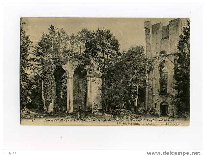 - RUINES DE L'ABBAYE DE JUMIEGES . VESTIGES DU CHOEUR ET DU TRANSEPT DE L'EGLISE NOTRE-DAME - Jumieges