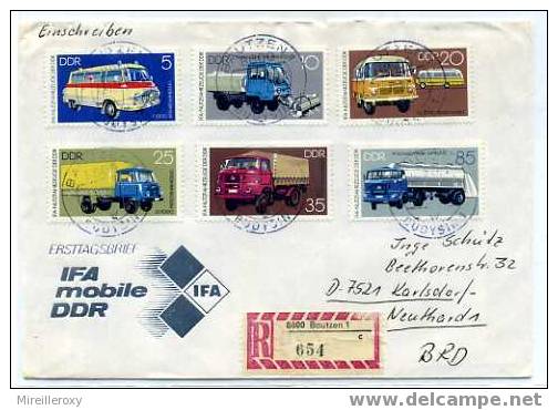 CAMIONS / AUTOMOBILE / TIMBRES ALLEMAGNE SUE LETTRE RECOMMANDEE - Camion