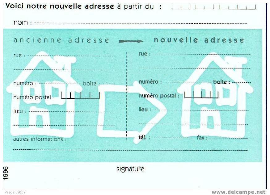 B01-140 42000 CA BK - Carte Postale - Entiers Postaux - Mutapost - Français - Changement D'adresse De 1996 - Adreswijziging