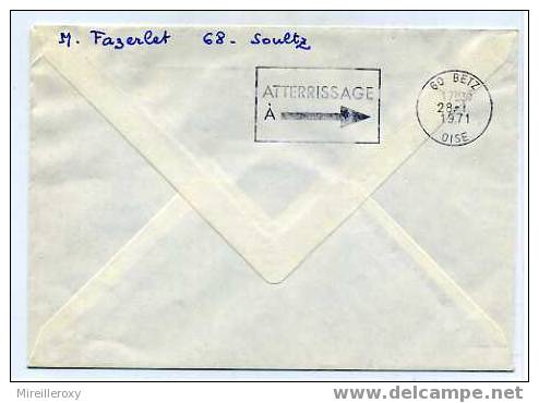 CENTENAIRE DE LA POSTE PAR BALLON / CACHET ATTERRISSAGE BETZ 1971 - Mongolfiere