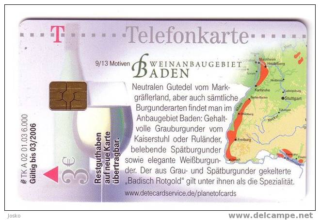 VIN  ( Germany Rare Card ) - Wine - Wein - Vino * - Grape - Grapes - De Raisin - Wineyards - BADEN - Food