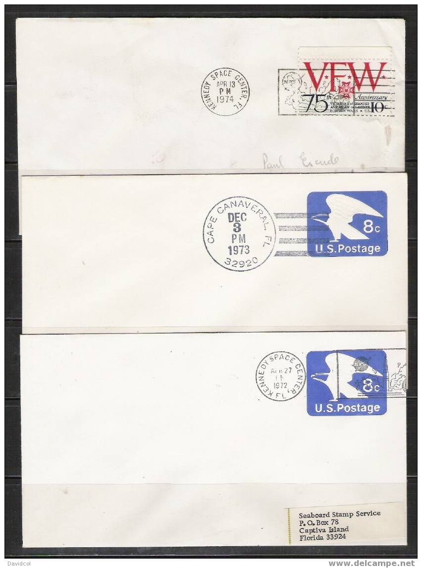 S341.-.U.S.A.  - 1969  TO  1974,  8 COVERS WITH SPACE CANCELS - INTERESTING LOT. - Briefe U. Dokumente