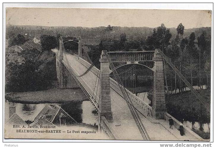 *** DEPT 72 . BEAUMONT SUR SARTHE / LE PONT SUSPENDU *** - Beaumont Sur Sarthe