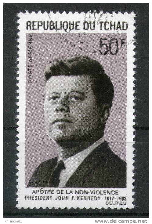 CHAD - TCHAD 1969 FAMOUS PEOPLE, J. F. KENNEDY, APOSTLES OF NON-VIOLENCE Cancelled  # 5027 - Kennedy (John F.)