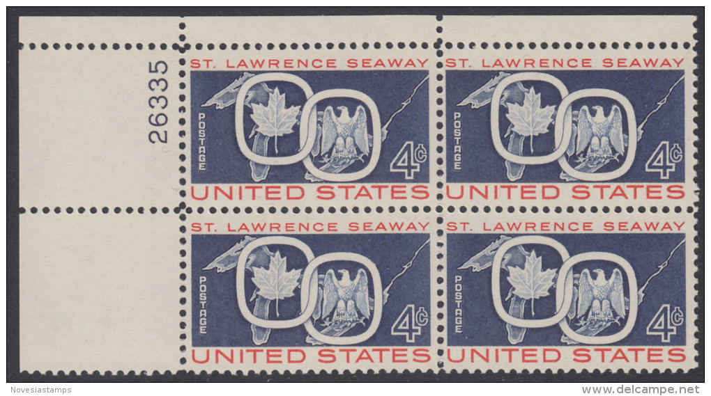 !a! USA Sc# 1131 MNH PLATEBLOCK (UL/26335) - St. Lawrence Seaway - Unused Stamps