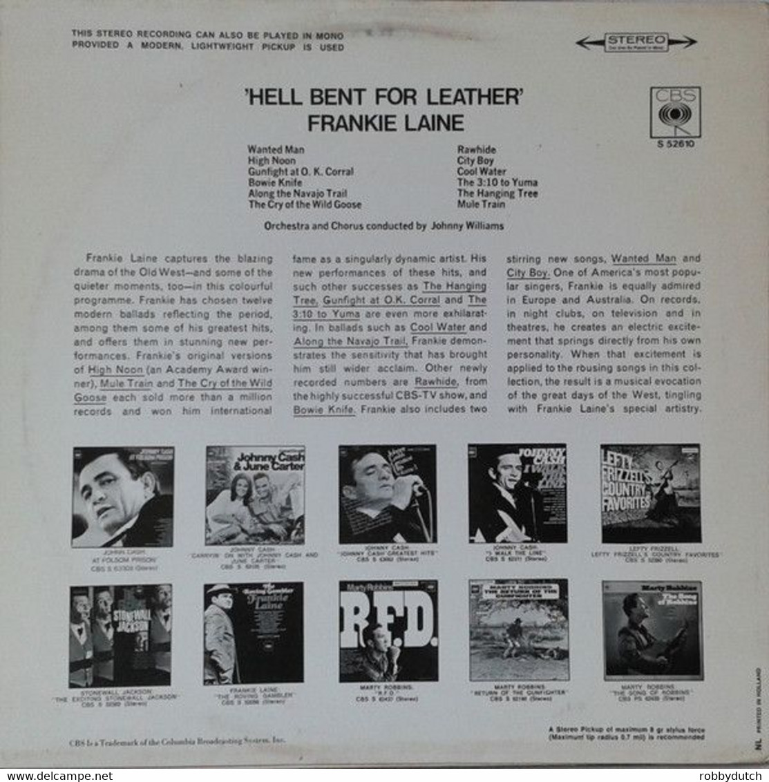 * LP * FRANKIE LAINE - HELL BENT FOR LEATHER! (Holland 1968) - Country & Folk