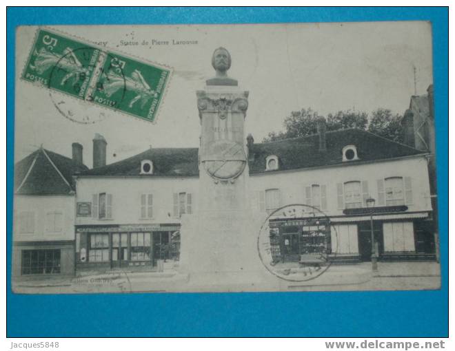 89) Toucy -  Statue De Pierre Larousse - Année 1919-  EDIT Godefroy-  Tres Belle Carte - Toucy