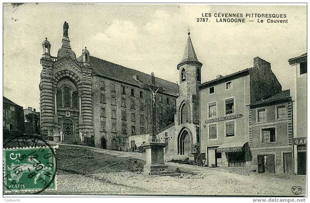 LANGOGNE Le Couvent ( 1913 Devanture Boucherie Chapel ) - Langogne