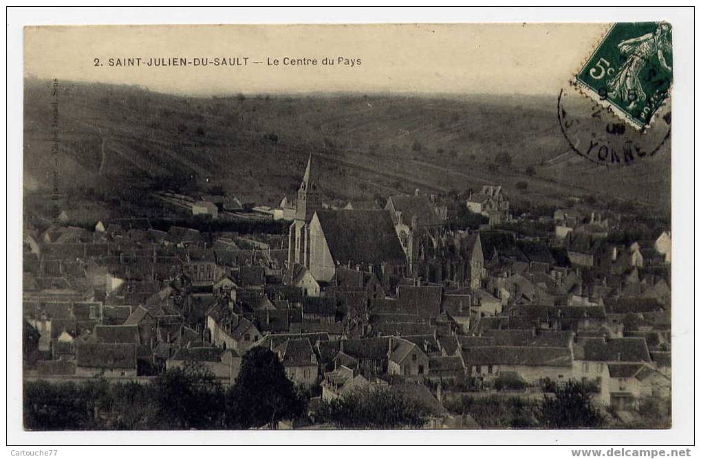 K1 - SAINT-JULIEN-du-SAULT - Le Centre Du Pays (1909) - Saint Julien Du Sault