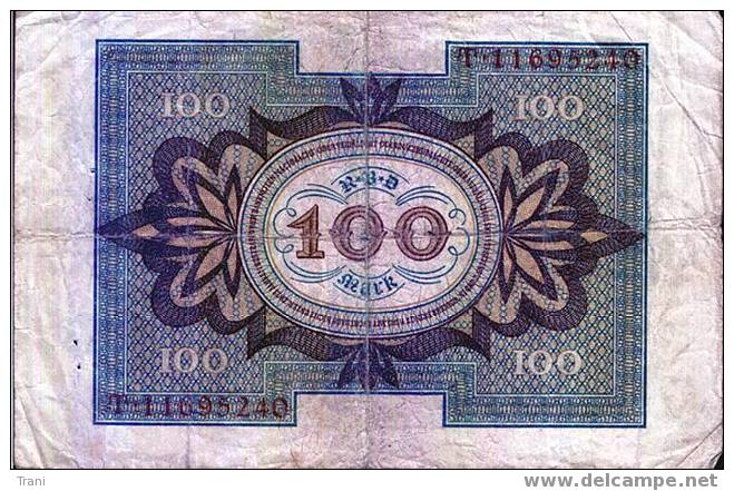 BANCONOTA TEDESCA Del 1920 - 100 Mark