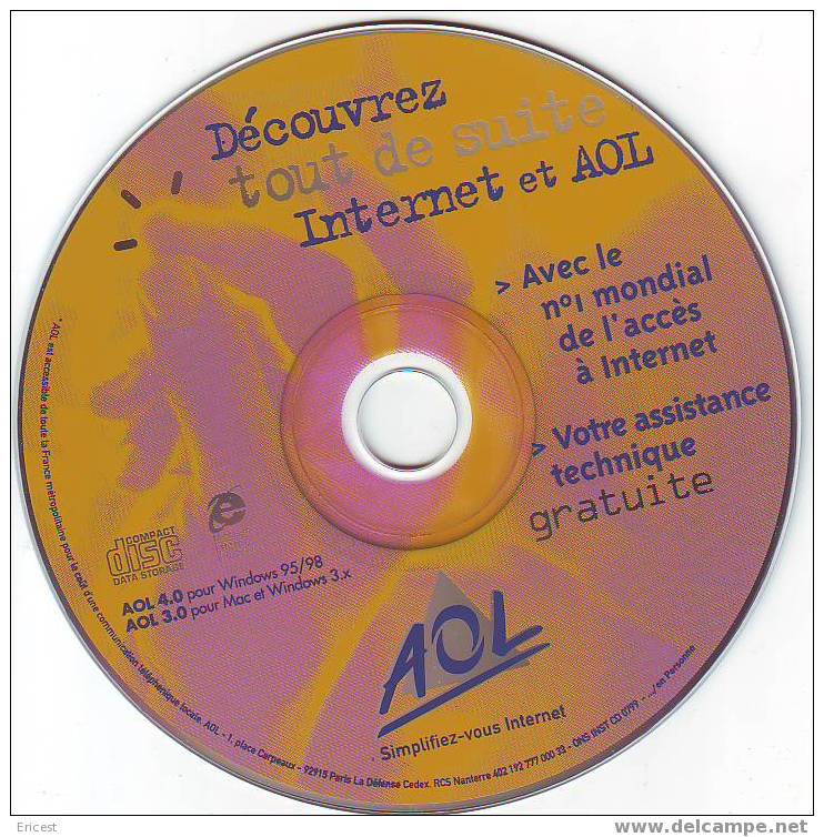 CD SEUL AOL DECOUVREZ TOUT DE SUITE INTERNET ET AOL - Internetaansluiting