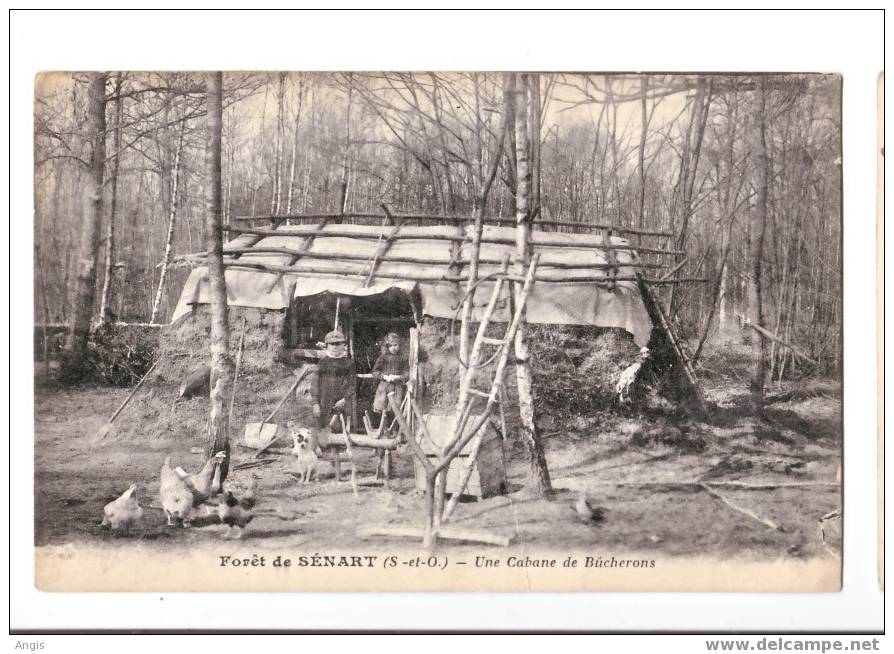 CPA-----91---FORET DE SENART---CABANE---BOIS-----BUCHERONS - Sénart