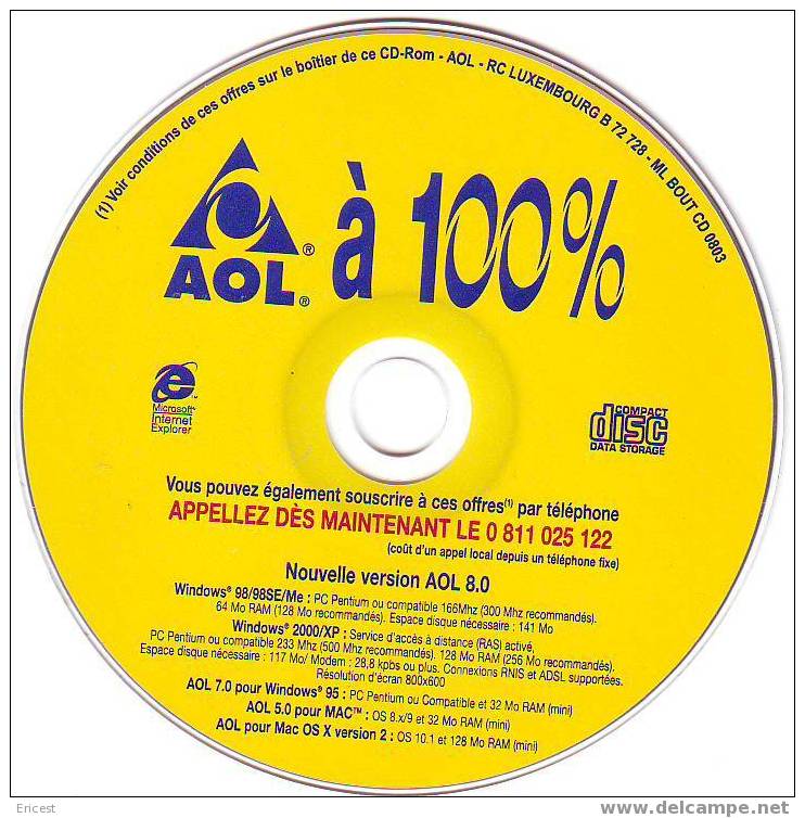 CD SEUL AOL A 100% - Internetanschluss-Sets