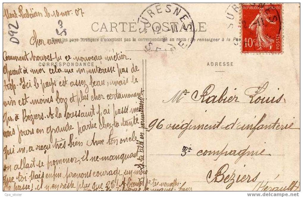 92 SURESNES Mont Valerien, Fort, Vue Prise Du Chemin Du Calvaire, Ed ?, 1907 - Mont Valerien