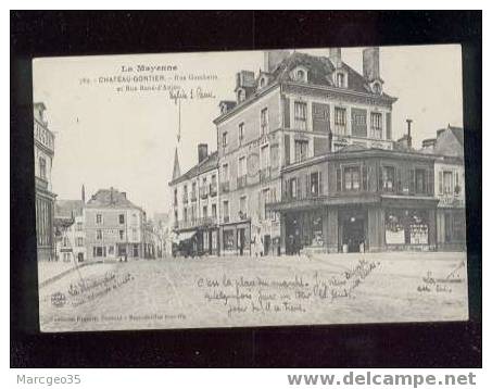 12492 Chateau Gontier Rue Gambetta & Rue René D'anjou édit.drouard N°789 Magasin Félix Potin , Café Blu Belle Carte - Chateau Gontier