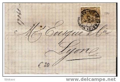 Ep048 /  - SPANIEN - Brief, 1879 – Barcelona/Lyon – Mit Alfonso XII, Edifil 194 - Briefe U. Dokumente