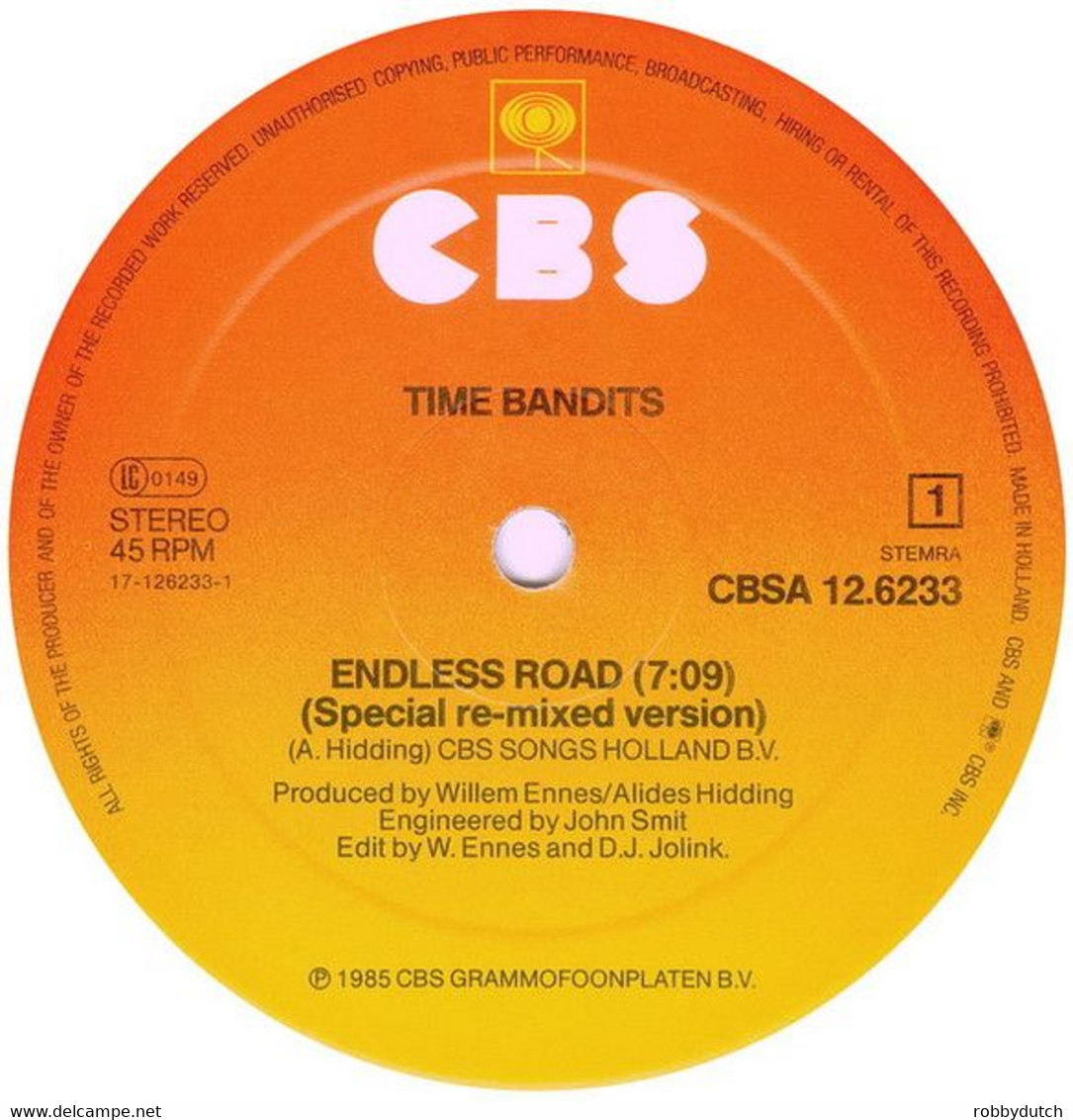 * 12" * TIME BANDITS - ENDLESS ROAD (Holland 1985 Ex-!!!) - 45 Rpm - Maxi-Single