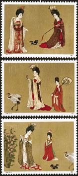 1984 CHINA T89 OLD PAINTING OF COSTUME 3V MNH - Nuevos