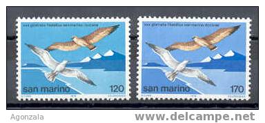 SERIE TIMBRES NOUVEAUX SAINT-MARIN SAN MARINO  1978 JOUR Du TIMBRE - MOUETTES SUR La PLAGE Et Les MONTAGNES - Mouettes