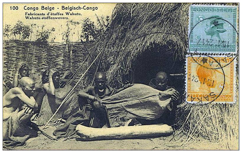 Congo Belge: EP Entier Voyagé 1924 Complement Affr. Sakania  Pour Belgique Fabricant Etoffe Wahutu Textile Superbe ! - Textil